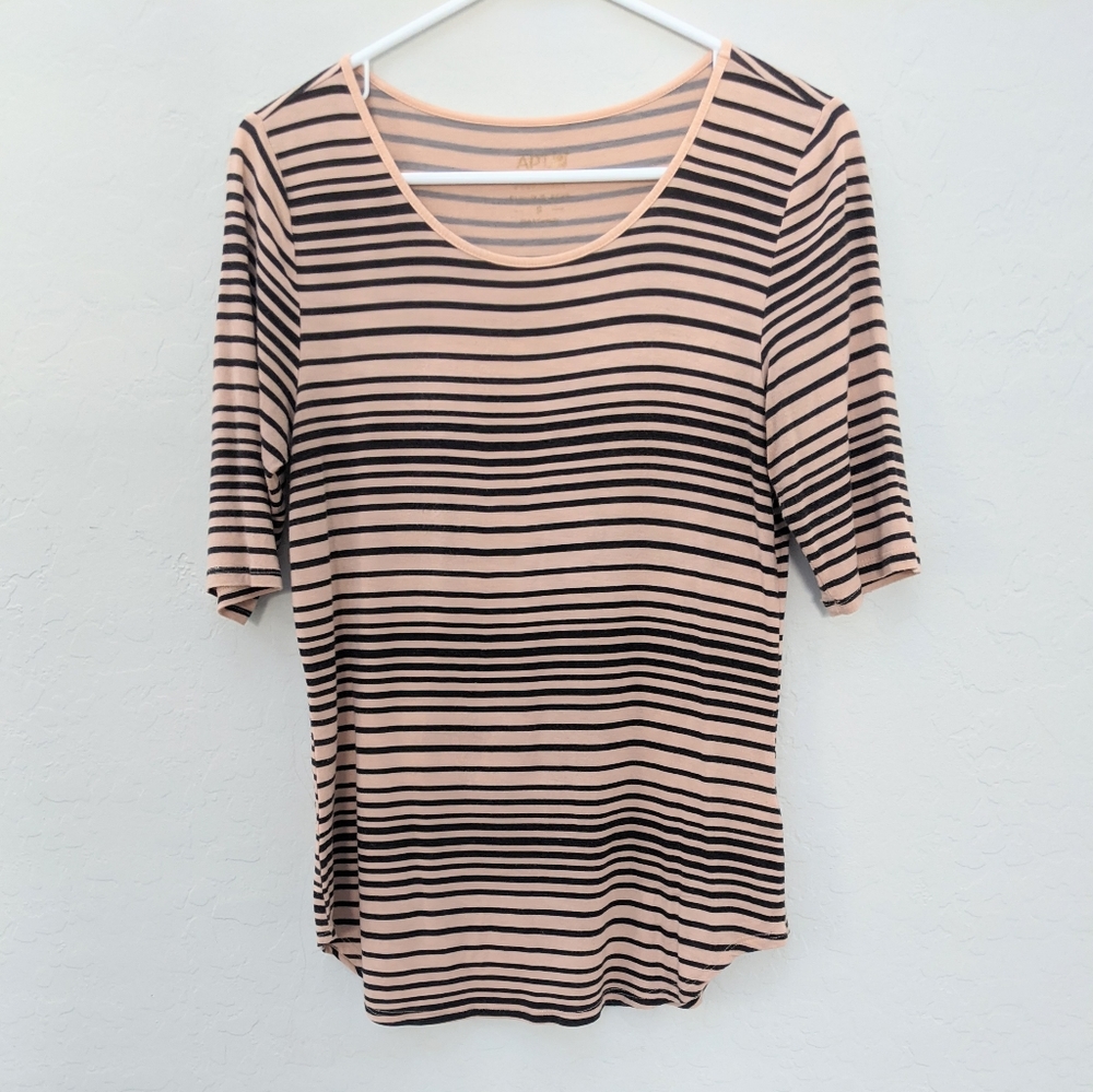Apricot Pink Stripe Top